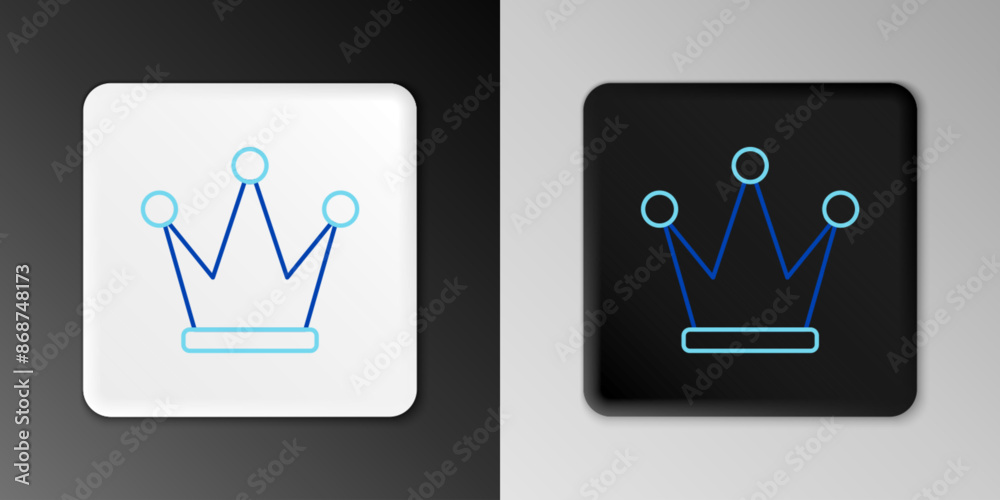 Sticker line crown icon isolated on grey background. colorful outline concept. vector