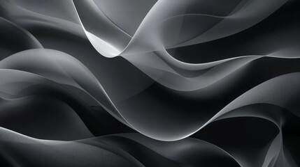 Obraz premium Abstract Grey and White Wavy Design