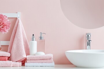 bathroom with towel and bottles