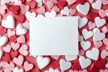 valentine card with hearts