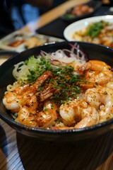 Fototapeta premium Spicy Shrimp Noodles Dish