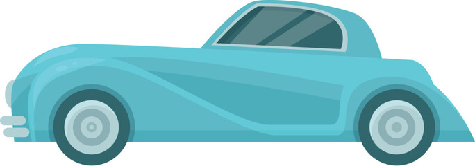 Turquoise classic car driving fast, american dream, luxury lifestyle, collector's item, powerful engine