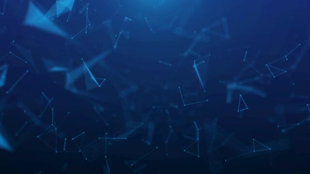 Blue Modern Tech Background With Geometrical Shapes Intro And Outro Template