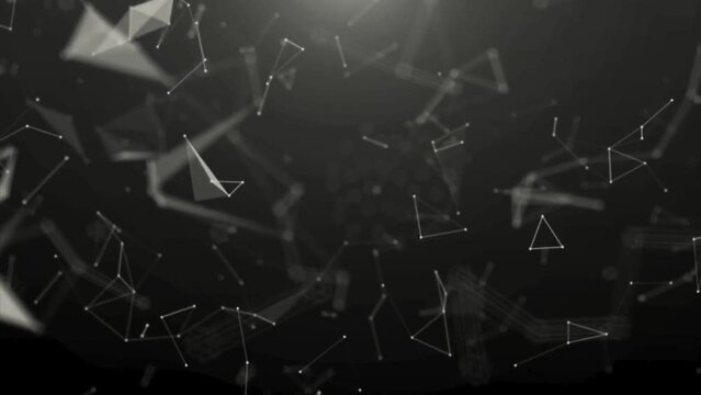 Black And White Modern Tech Background With Geometrical Shapes Intro And Outro Template