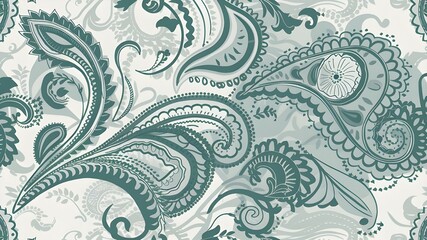 A collection of complex paisley border designs set against a white backdrop.