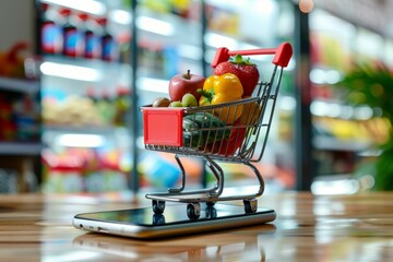 Top tier supermarket online shopping list with complimentary shipping via mobile app marketplace