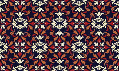 Vector damask seamless pattern background. Classical old fashioned damask ornament, royal victorian seamless texture for wallpapers, textile, wrapping