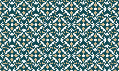 Vector damask seamless pattern background. Classical old fashioned damask ornament, royal victorian seamless texture for wallpapers, textile, wrapping.