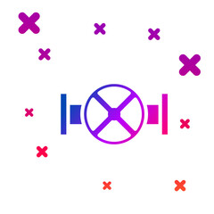 Color Industry metallic pipe and valve icon isolated on white background. Gradient random dynamic shapes. Vector