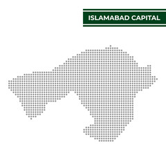 Fototapeta premium Dotted map of Islamabad Capital Territory of Pakistan