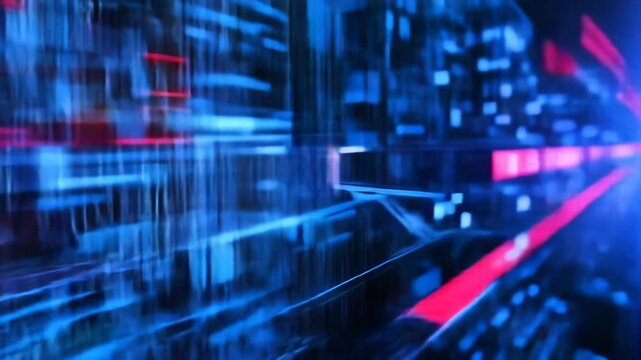 Web 3.0 Illuminated Digital Cityscape: Vibrant Neon Lights Symbolizing Decentralized Blockchain Innovations in a Dynamic Nighttime Metropolis, Next-Generation Internet Concept