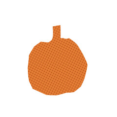 Cut out paper autumn pumpkin isolated on white background. Vector hand drawn textured illustration.