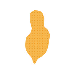 Cut out paper autumn leaf isolated on white background. Fall tree shape. Vector hand drawn illustration.