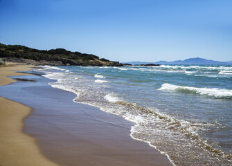 soft waves, sandy beaches, Killini beach