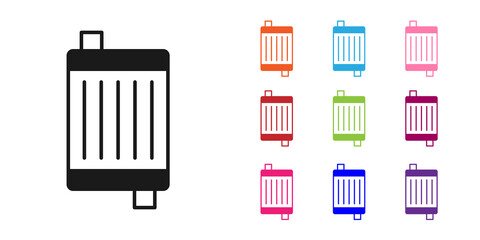 Black Car radiator cooling system icon isolated on white background. Set icons colorful. Vector