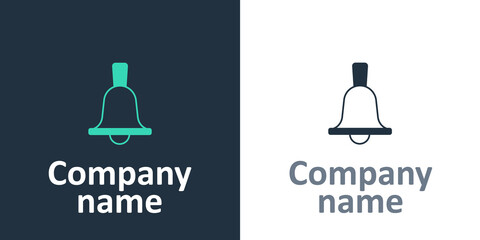 Logotype Boxing bell icon isolated on white background. Logo design template element. Vector