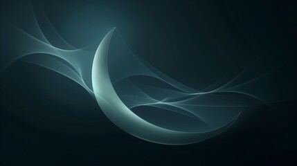 Obraz premium A dark background with an abstract shape of the moon in soft light.