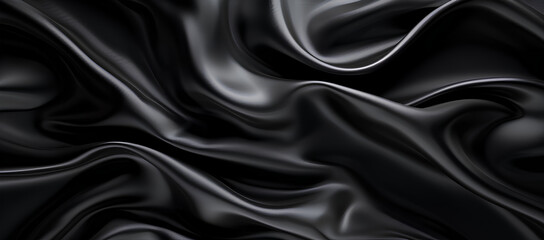 Fototapeta premium A small dark black pattern on silk fabric creating a textured background with a unique combination of lines colors and shadows perfect for a copy space image