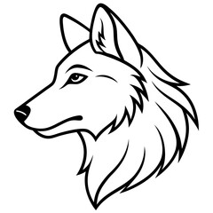 Naklejka premium wolf head isolated on white