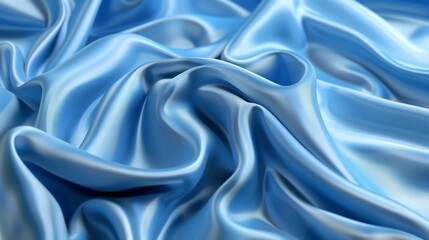 Obraz premium Abstract blue silk background, elegant and luxurious fabric with flowing waves.