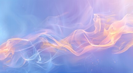 Obraz premium A soft background with a flowing gradient from blue to purple, with golden glowing lines.