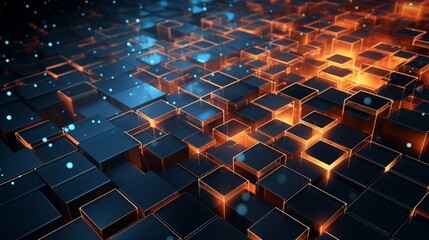 Obraz premium Abstract digital background. Can be used for technological processes, neural networks and AI, digital storages, sound and graphic forms, science, education