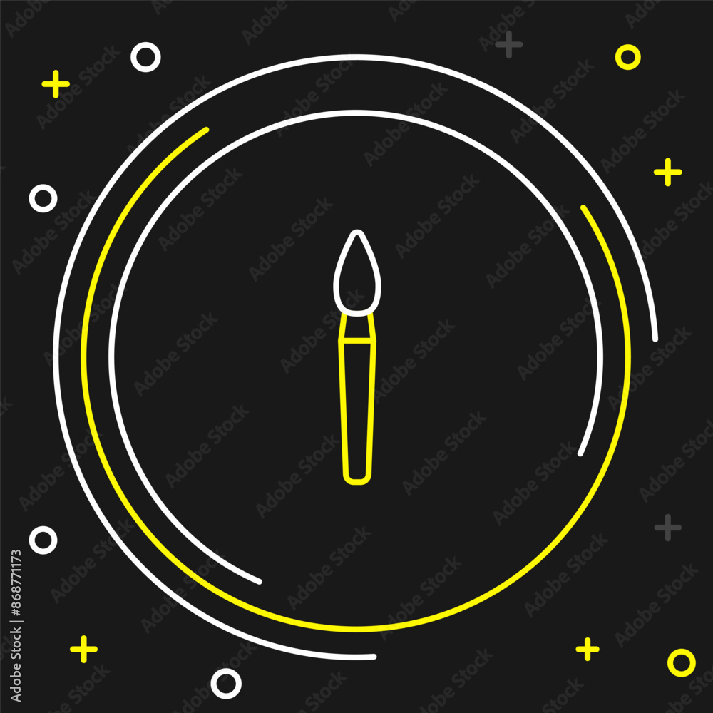 Wall mural line paint brush icon isolated on black background. colorful outline concept. vector