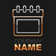 Line Calendar icon isolated on black background. Event reminder symbol. Colorful outline concept. Vector