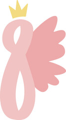 Number 8 With Fairy Wings and Crown