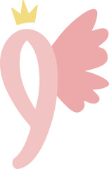 Number 9 With Fairy Wings and Crown