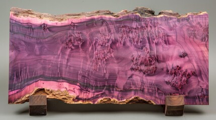 Purple Heart Wood Slab on Display