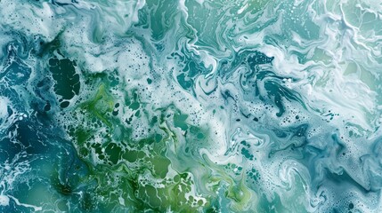 Obraz premium Abstract Swirling Blue and Green Liquid