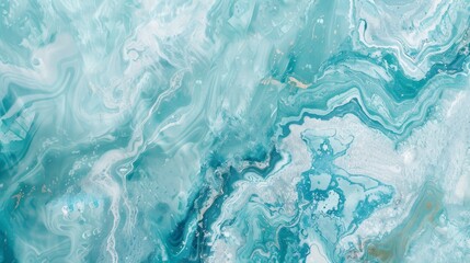 Obraz premium Abstract Swirling Blue and White Acrylic Pour