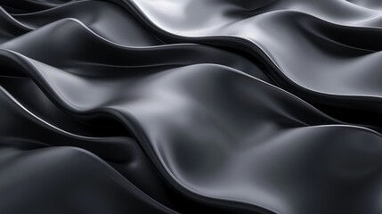 Obraz premium Abstract Black Wavy Fabric Texture