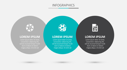 Set Football betting money, Casino chips and Lottery ticket. Business infographic template. Vector