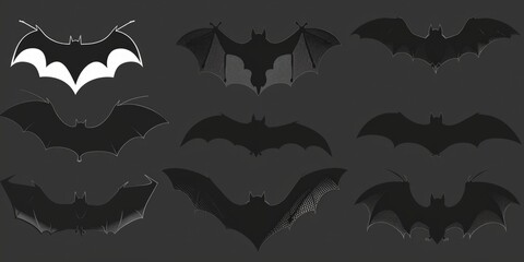 Obraz premium Bats on black background