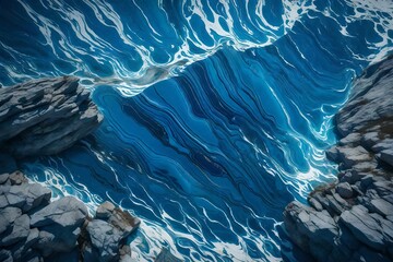 Obraz premium blue ocean Marble rock stone texture.