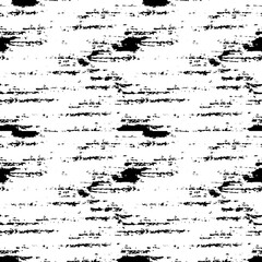 Grunge brush stroke seamless pattern. Organic, natural camouflage texture. Hand drawn black ink, paint smears print. Freehand artistic modern background. Vector handdrawn abstract graphic wallpaper