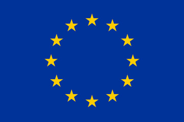 the flag Europe EU with yellow stars on a blue background