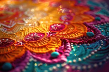 Fototapeta premium Colorful Cloth with Beads