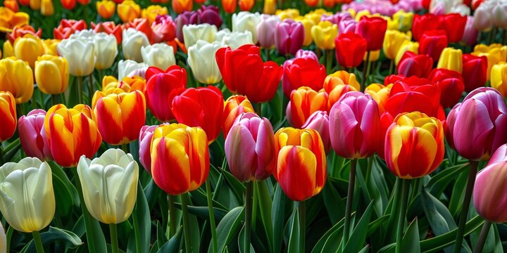 Tulips. Beautiful bouquet of tulips. colorful tulips. tulips in spring,colourful tulip - Powered by Adobe