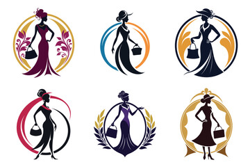 Fototapeta premium Fashion and beauty woman silhouette logo design vector illustration