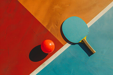 vibrant illustration of Ping Pong rackets and ball background. World Table Tennis Day. Ping-pong posters design. Tournament Announcement, invitation card. Sport club. 