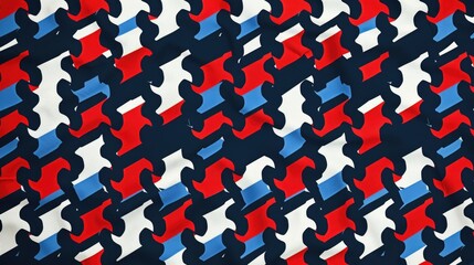 Red White And Blue Hound Dog Pattern