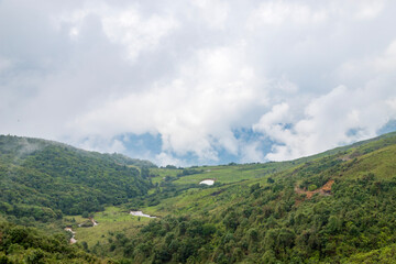 Beautiful landscape of east khasi hills View of the khasi hill with thick forests in meghalaya India.