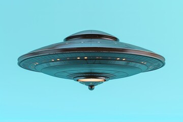 Clipping path included for UFO on light blue background