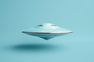 Clipping path included for UFO on light blue background