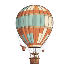 Naklejka premium Colorful Hot Air Balloon Vector Illustration