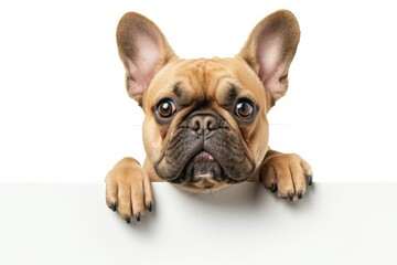 French Bulldog on white background with animal themes