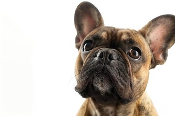 French bulldog on white backdrop